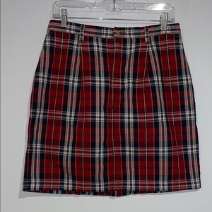 Eddie Bauer Red and Blue Plaid cotton Mini Skirt size 12
